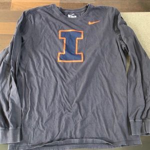 Nike University of Illinois Gray Long Sleeve Tee
